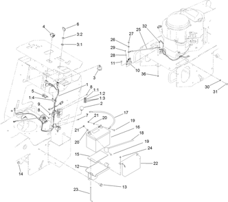 Electrical Assembly Diagram and Parts List for 22973G 400000000 - 401999999 Toro Lawn Tractor Accessories