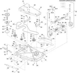 Lh Wing Deck Assembly Diagram and Parts List for 72144 413000000 - 999999999 Toro Lawn Tractor