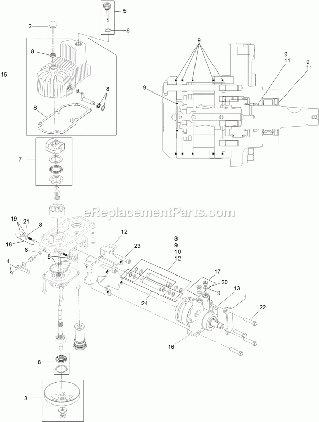 Rh Hydro Assembly No. 126-1328 Diagram and Parts List for 74953 315000001-315999999 Toro Lawn Mower