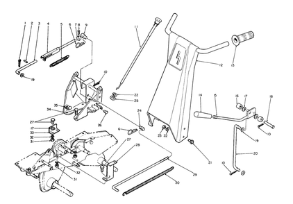 Handle Assembly Diagram and Parts List for 58150 3000001 - 3999999 Toro Tiller