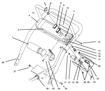 Handle Assembly Diagram and Parts List for 30165 690001 - 699999 Toro Lawn Tractor Accessories