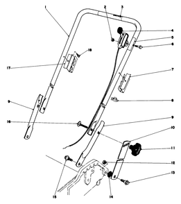 Handle Assembly Diagram and Parts List for 20788 0000001 - 0999999 Toro Lawn Mower