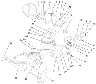 Chute Assembly Diagram and Parts List for 38175 9900001 - 9999999 Toro Snow Blower
