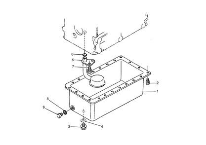 Oil Pan Assembly Diagram and Parts List for 74264TE (260000001-260999999)(2006) Toro Lawn Mower