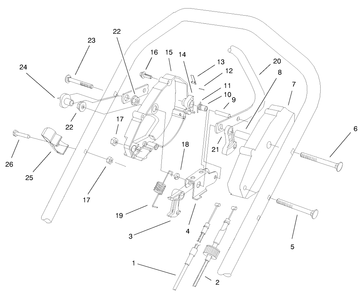 Handle Control Assembly Diagram and Parts List for 20490 8900001 - 8999999 Toro Lawn Mower