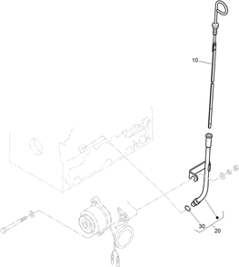 Dipstick And Guide Assembly Diagram and Parts List for 22337CP 400000000 - 401349999 Toro Lawn Tractor Accessories