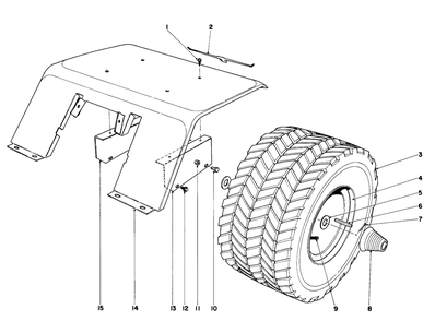 Rear Tire And Fender Assembly Diagram and Parts List for 55051 0000001 - 0999999 Toro Lawn Tractor