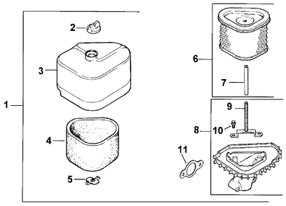 Air Cleaner Diagram and Parts List for 30159 990001 - 991179 Toro Lawn Tractor Accessories