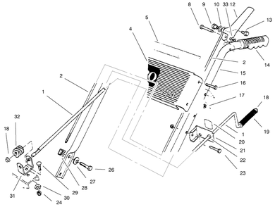 Handle Assembly Left Side Diagram and Parts List for 38072 9900001 - 9999999 Toro Snow Blower