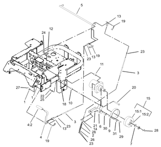 Brake And Wheel Hub Assembly Diagram and Parts List for 74231 (230006001-230999999)(2003) Toro Lawn Mower
