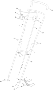 Handle Assembly Diagram and Parts List for 02615 403230000-407999999 Toro Lawn Mower