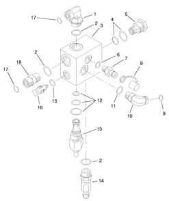 Counterbalance Manifold Assembly No. 92-5638 Diagram and Parts List for 30569 90500 - 99999 Toro Lawn Mower