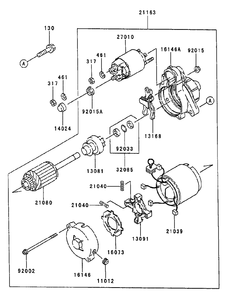 Starter Assembly Diagram and Parts List for 74214 (230000001-230006000)(2003) Toro Lawn Mower