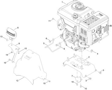 Engine Assembly Diagram and Parts List for 38844 409000000 - 411999999 Toro Snow Blower