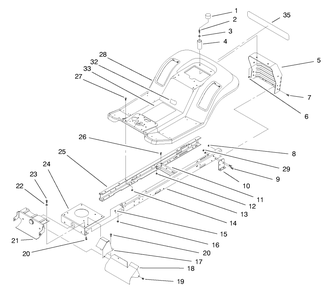 Frame Assembly Diagram and Parts List for 71190 8900001 - 8999999 Toro Lawn Tractor