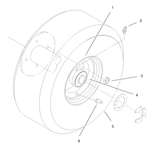 Wheel And Tire Assembly Diagram and Parts List for 30159 991180 - 999999 Toro Lawn Tractor Accessories