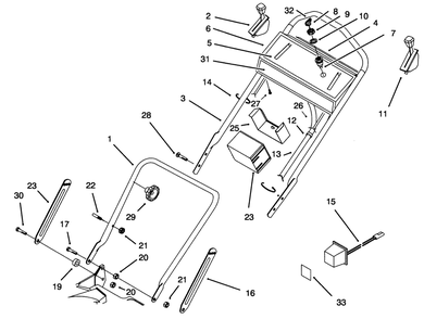Handle Assembly Diagram and Parts List for 20439 49000001 - 49999999 Toro Lawn Mower