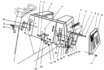 Linkage Assembly Diagram and Parts List for 56190 2000001 - 2999999 Toro Lawn Tractor