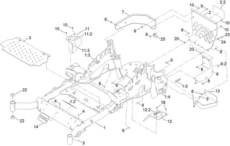 Frame Assembly Diagram and Parts List for 72946 414133592 - 999999999 Toro Lawn Tractor