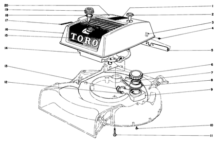 Engine Assembly Model No. 19271 Diagram and Parts List for 19271 1000001 - 1999999 Toro Lawn Mower