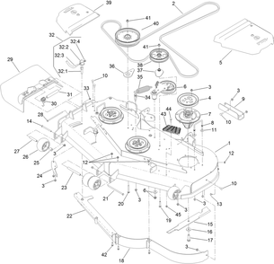 Deck Assembly Diagram and Parts List for 75967 403247361-999999999 Toro Lawn Mower