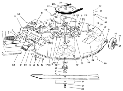 Mower Assembly - Recycler Diagram and Parts List for 70183 7900001 - 7999999 Toro Lawn Tractor