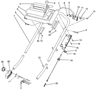 S.P. Handle Assembly (Model No. 20905 Only) Diagram and Parts List for 20900 0000001 - 0999999 Toro Lawn Mower