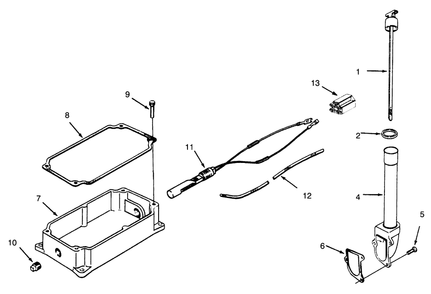Oil Pan And Dipstick Diagram and Parts List for 73401 4900001 - 4999999 Toro Lawn Tractor