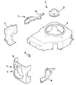 Blower Housing And Baffles Diagram and Parts List for 30159 991180 - 999999 Toro Lawn Tractor Accessories