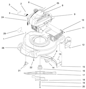 Engine Assembly Diagram and Parts List for 20450 8900001 - 8999999 Toro Lawn Mower