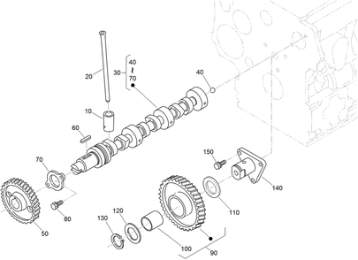 Camshaft And Idle Gear Shaft Assembly Diagram and Parts List for 22328 408963400 - 409588175 Toro Lawn Tractor Accessories