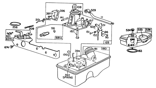 Briggs & Stratton Carburetor Assembly Model 93508-0195-01 Diagram and Parts List for 16310 2000001 - 2999999 Toro Lawn Mower