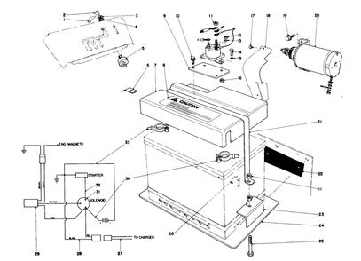 12 Volt Starting Motor Kit 37-4640 (8 & 11 H.P. Snowthrower Model 38150 & 38090) Diagram and Parts List for 38150 9000001 - 9999999 Toro Snow Blower