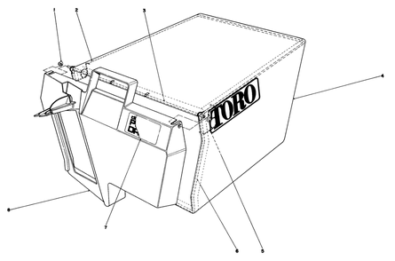 Grass Bag Assembly No. 11-0189 Diagram and Parts List for 20715C 5000001 - 5999999 Toro Lawn Mower