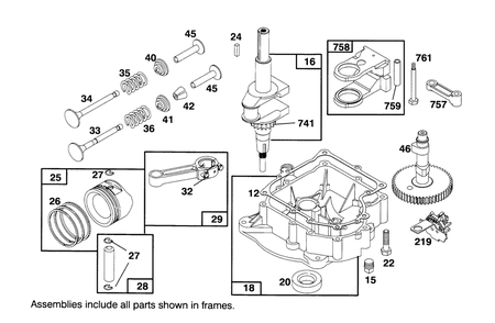 Engine Briggs & Stratton Model 286707-0453-01 Diagram and Parts List for 71184 6900001 - 6999999 Toro Lawn Tractor