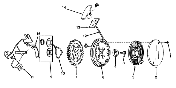 Rewind Starter No. 590450a (Mower Model No. 21610)(Engine No. Tnt 100-10042) Diagram and Parts List for 21711 5000001 - 5999999 Toro Lawn Mower