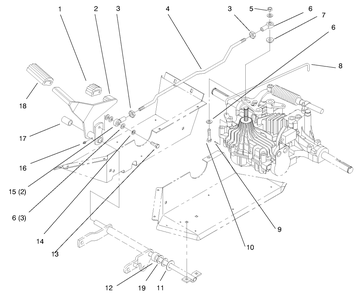 Hydro Control Diagram and Parts List for 72104 7900001 - 7999999 Toro Lawn Tractor