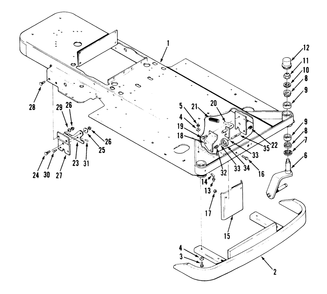 Frame And Front Wheel Fork Diagram and Parts List for Y1-16OE03 1000001 - 1999999 Toro Lawn Tractor