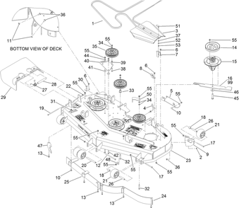 Deck Assembly Diagram and Parts List for 74296 (311000001-311999999)(2011) Toro Lawn Mower