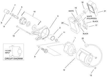 Motor & Switch Housing Assembly (Model No. 38405)(120 Volt) Diagram and Parts List for 38405 99000001 - 99999999 Toro Snow Blower