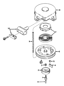 Rewind Starter No. 590420 Diagram and Parts List for 56044 1000001 - 1999999 Toro Lawn Tractor