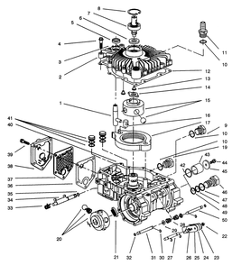 Transmission Assembly Eaton Model 781-016 Diagram and Parts List for Y1-20OE03 2000001 - 2999999 Toro Lawn Tractor