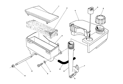 Air Cleaner & Fuel Tank Assembly (Engine Model No. Vml0-2) Diagram and Parts List for 26623 0000001 - 0999999 Toro Lawn Mower