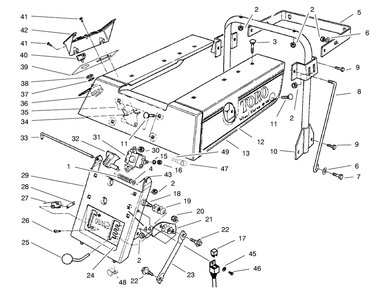 Rear Body Assembly Diagram and Parts List for 70041 8900001 - 8999999 Toro Lawn Tractor