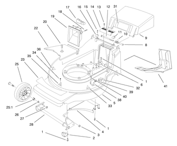 Deck Assembly Diagram and Parts List for 20823 8900001 - 8999999 Toro Lawn Mower