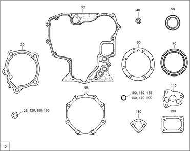 Lower Engine Gasket Kit Diagram and Parts List for 22324 407960000 - 409359999 Toro Lawn Tractor Accessories