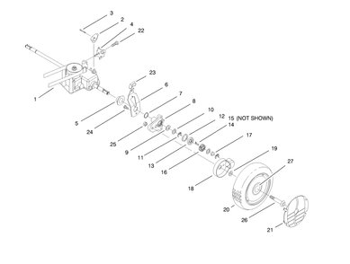 Rear Axle Assembly Diagram and Parts List for 20479 7900001 - 7999999 Toro Lawn Mower