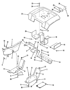 Sheet Metal And Covers Diagram and Parts List for 31-10K803 2000001 - 2999999 Toro Lawn Tractor
