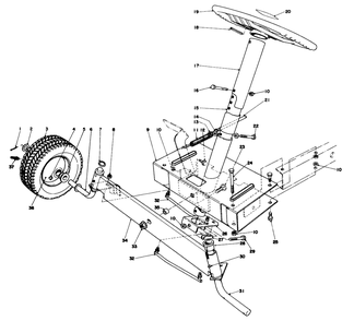Front Axle Assembly Diagram and Parts List for 56027 4000001 - 4999999 Toro Lawn Tractor