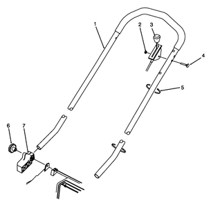 H.P. Handle Assembly Diagram and Parts List for 20903B 4900001 - 4999999 Toro Lawn Mower
